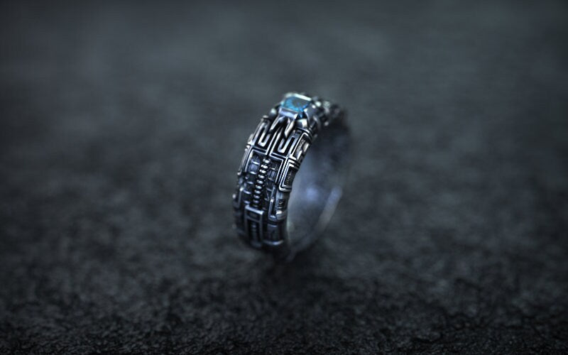 Futuristic Ring | Sci-Fi Ring 'Arrakis', Cyberpunk Clothing, Post Apocalyptic Ring, Cyberpunk Jewelry, Post Apocalyptic Jewelry, Space Ring,