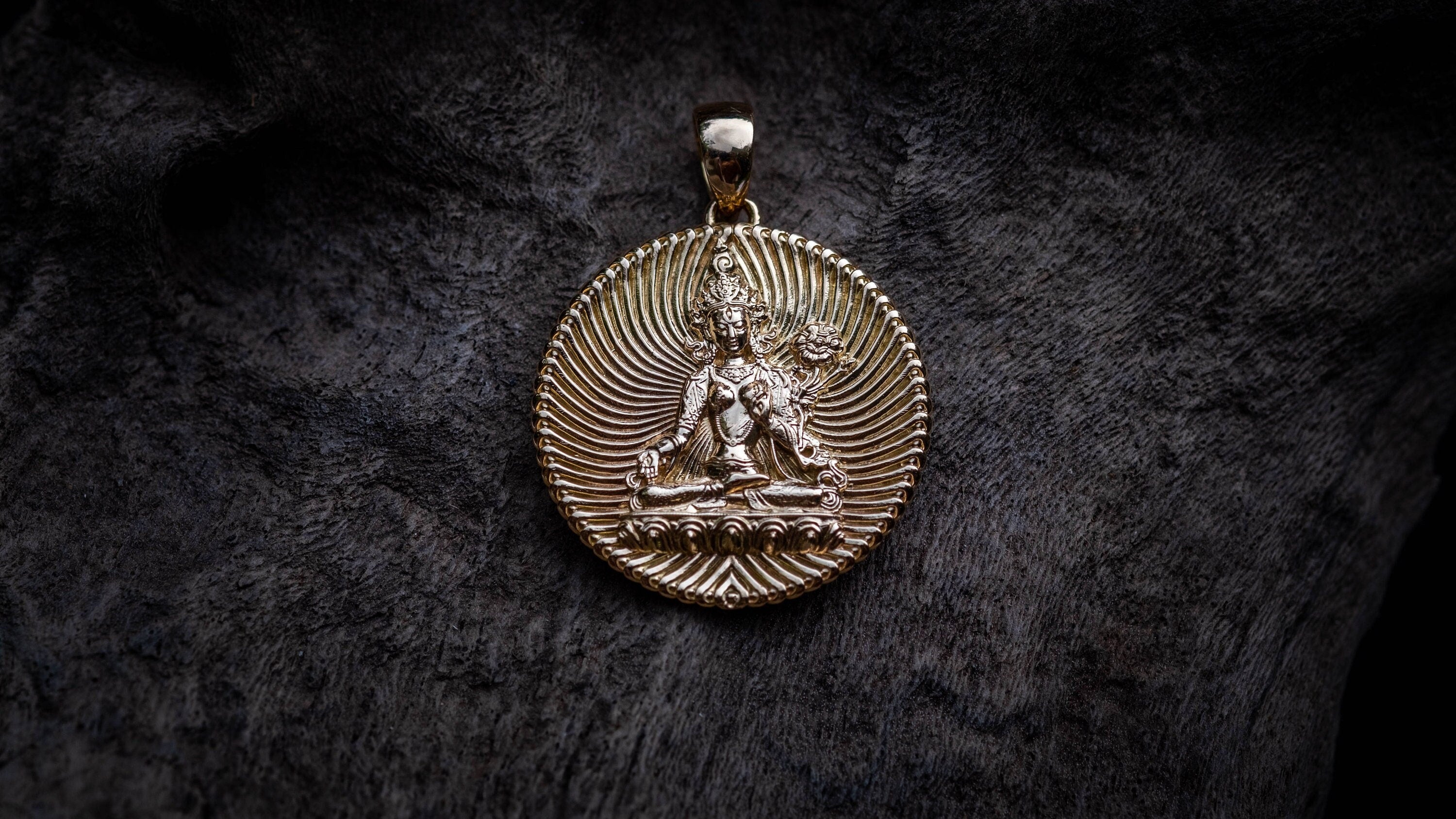 14K Gold Tara Pendant | Gold Buddhist Jewelry | Gold Goddess Pendant | Buddhist Jewelry
