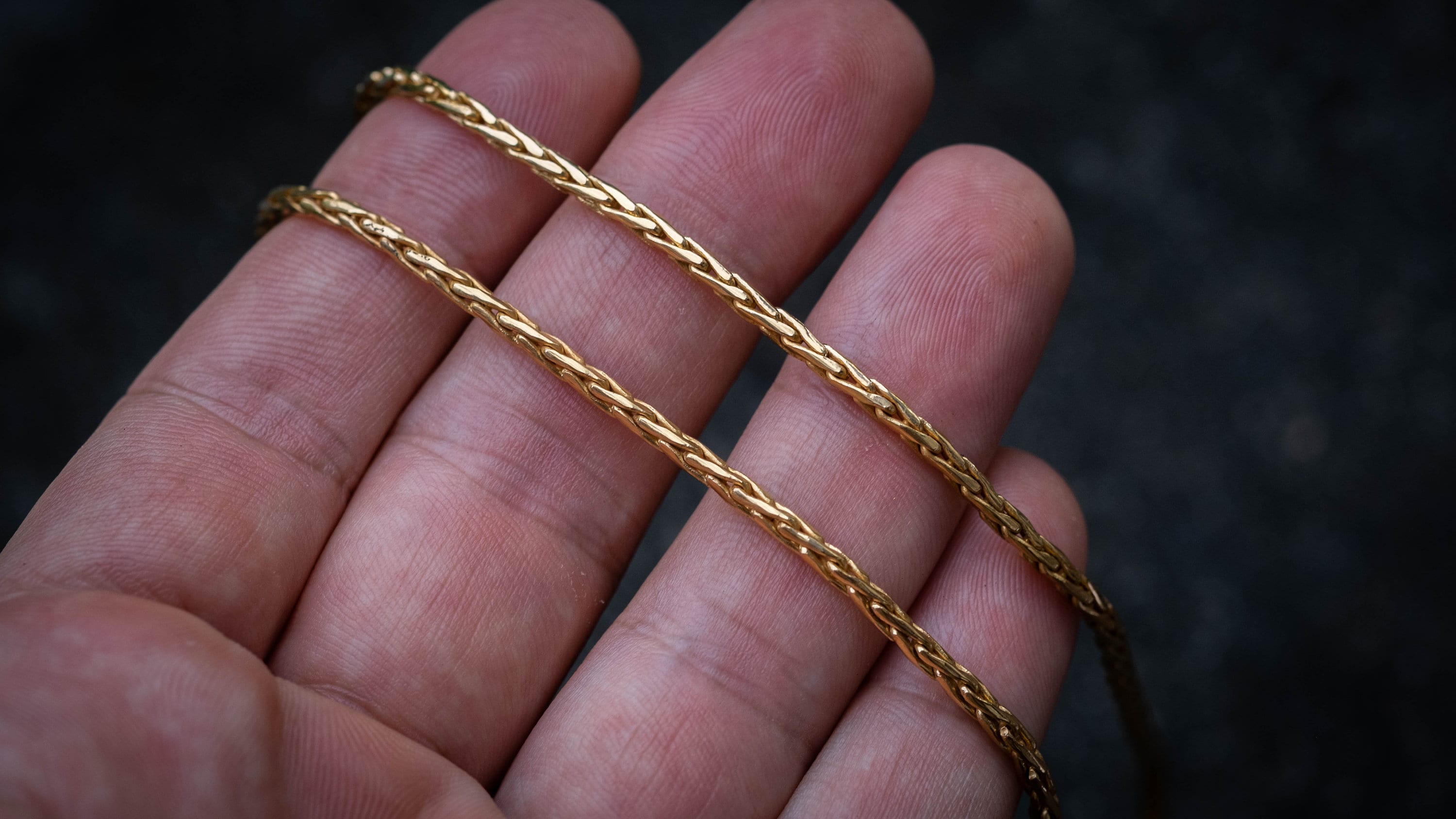 14K Solid Gold Chain 'Padian' | 2mm Gold Chain | Padian Gold Chain