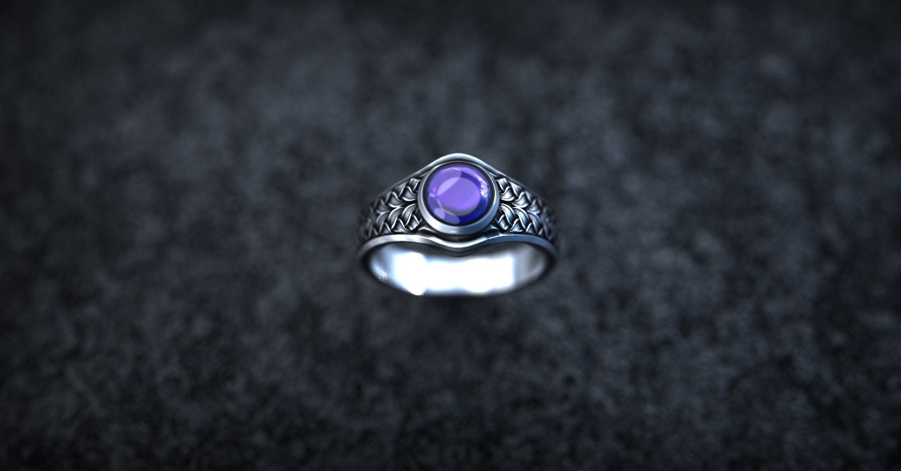 Silver Celtic Knot Ring | Viking Wedding Ring 'Freya' | Medieval Ring | Moonstone Norse Ring | Celtic Jewelry