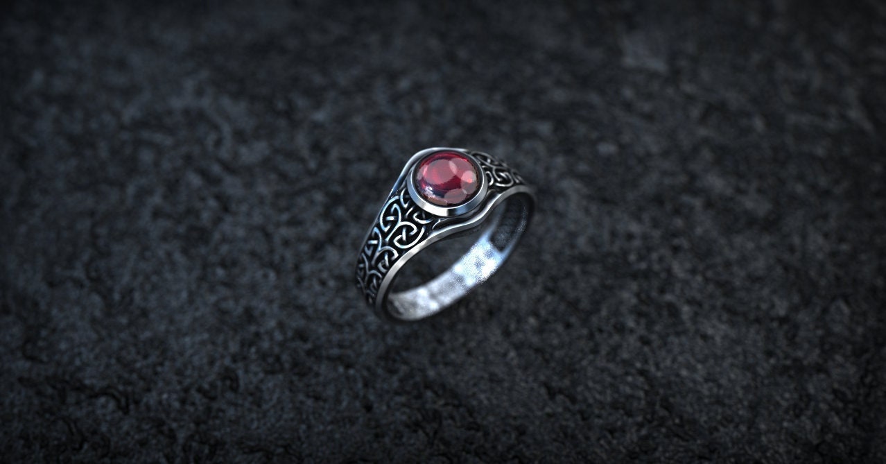 Celtic Knot Ring | Amethyst Engagement Ring | Viking Wedding Ring | Medieval Ring | Norse Ring | Celtic Jewelry | Amethyst Jewelry