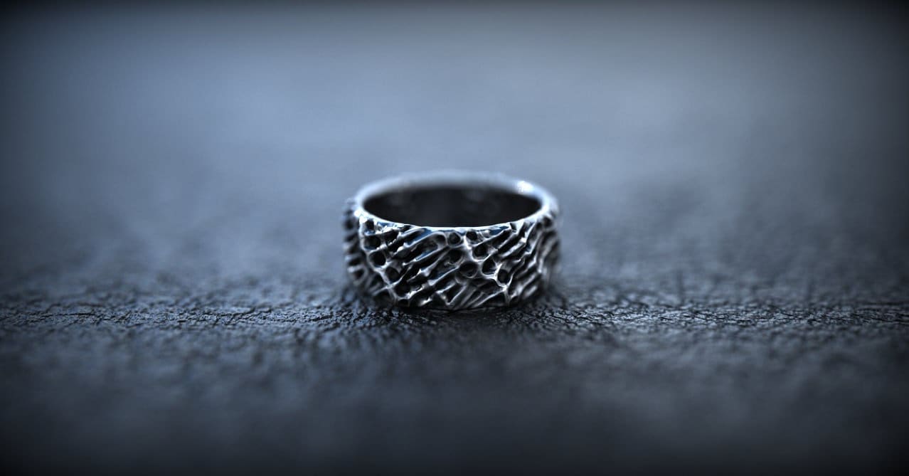 Gothic Engagement Ring | Gothic Jewelry | Cyberpunk Clothing | Xenomorph Ring | Hr Giger Inspired | Textured Silver Ring