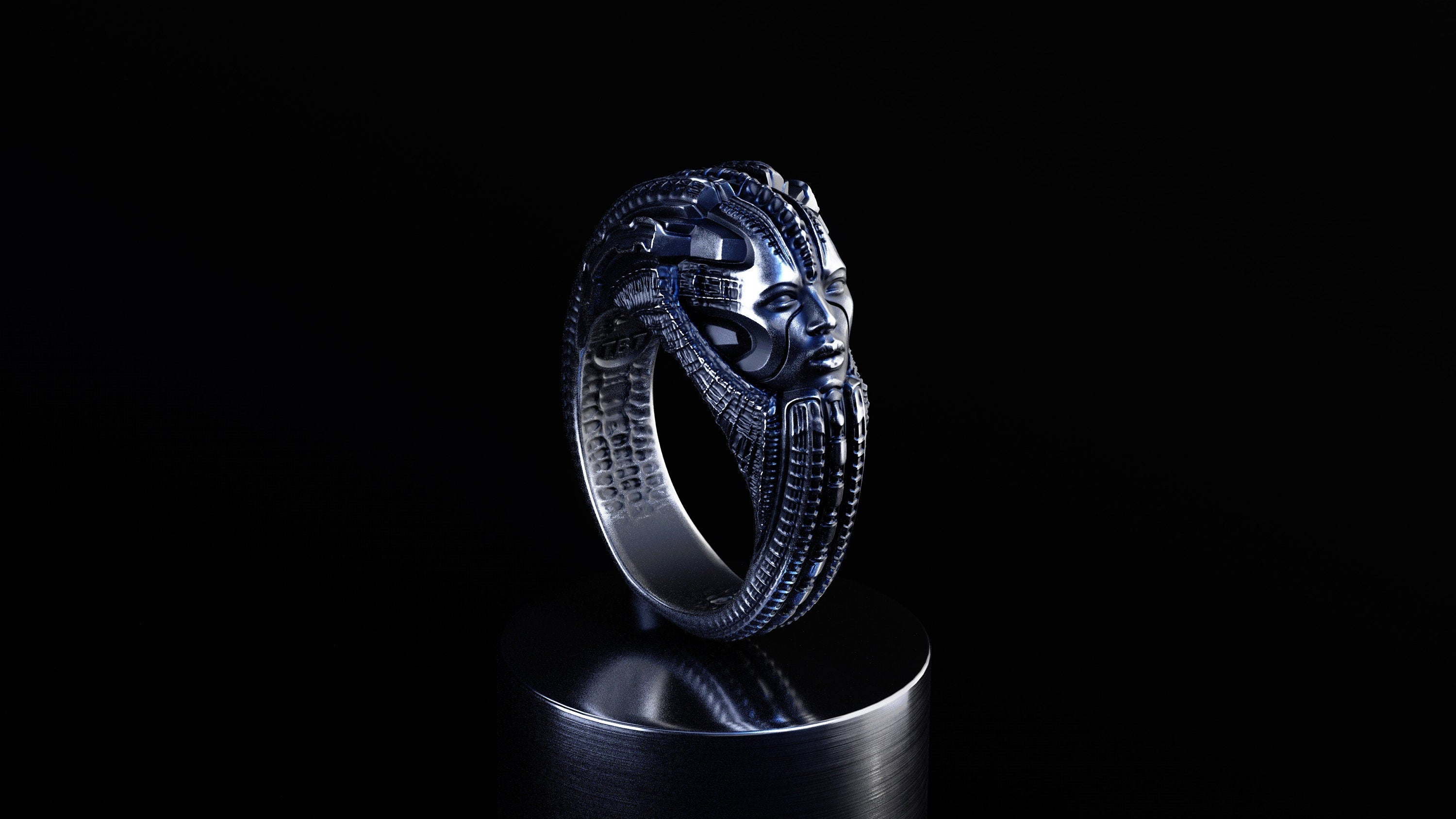 Alien Ring | Sci-Fi Space Ring | Xenomorph Ring | Alien Ring | Cyberpunk Jewelry | Futuristic ring | Hr Giger | Biomechanical Jewelry