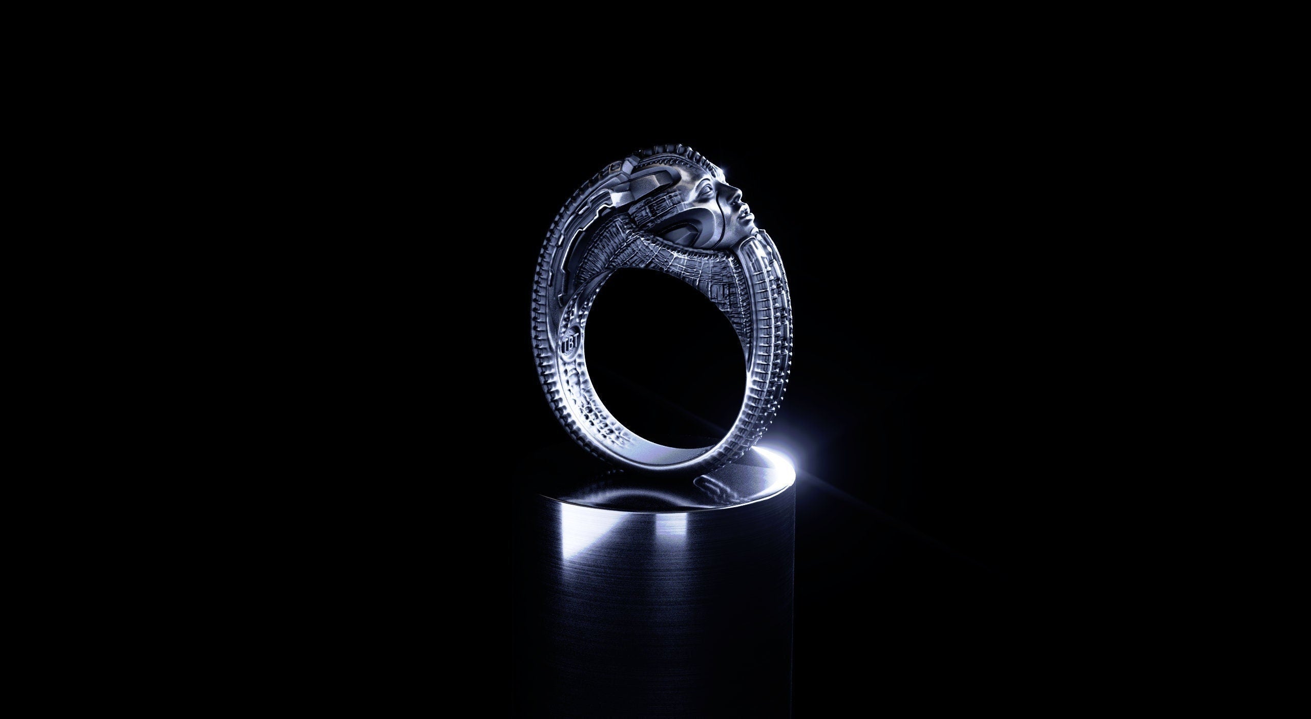 Alien Ring | Sci-Fi Space Ring | Xenomorph Ring | Alien Ring | Cyberpunk Jewelry | Futuristic ring | Hr Giger | Biomechanical Jewelry