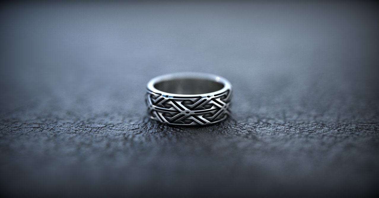 Wide Wedding Band | Silver Viking Wedding Ring | Armor Ring | Viking Jewelry | Wide Band Ring