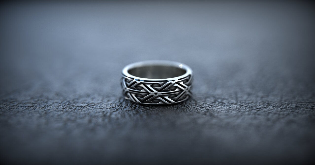 Wide Wedding Band | Silver Viking Wedding Ring | Armor Ring | Viking Jewelry | Wide Band Ring