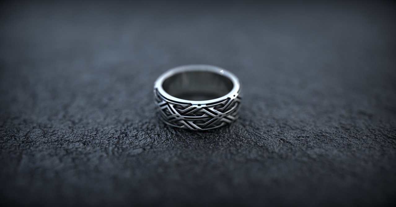 Wide Wedding Band | Silver Viking Wedding Ring | Armor Ring | Viking Jewelry | Wide Band Ring