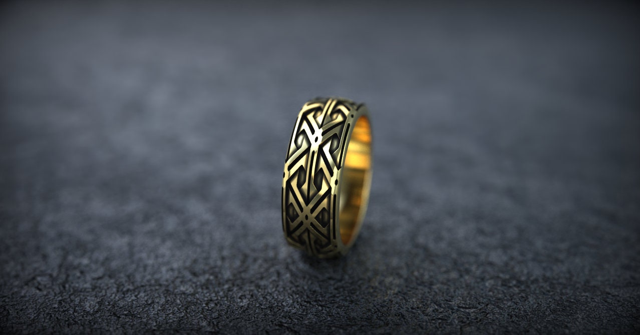 Gold Textured Ring 'Armor 2'