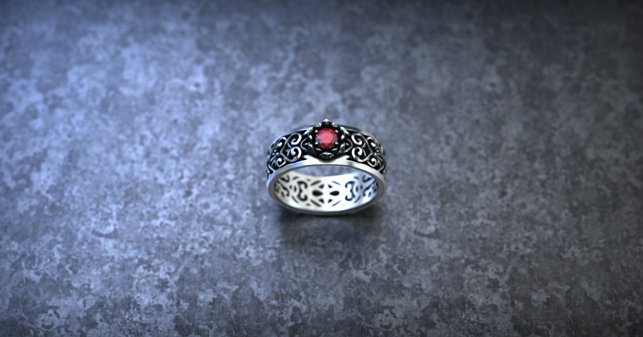 Victorian Engagement Ring | Silver Filigree Ring | Flower Engagement Ring | Art Deco Ring | Victorian Jewelry | Vintage Ring