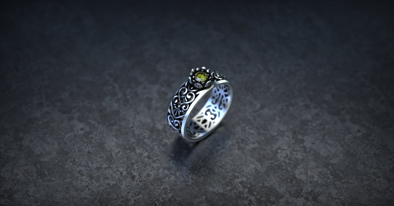 Victorian Engagement Ring | Silver Filigree Ring | Flower Engagement Ring | Art Deco Ring | Victorian Jewelry | Vintage Ring