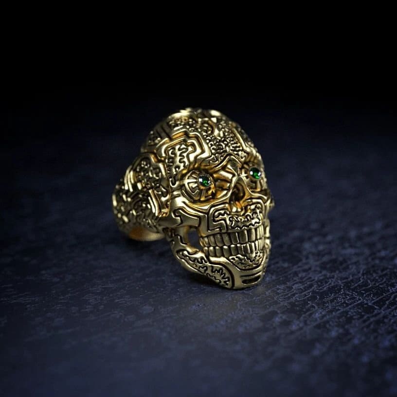Solid Gold Skull Ring 'Shaman'