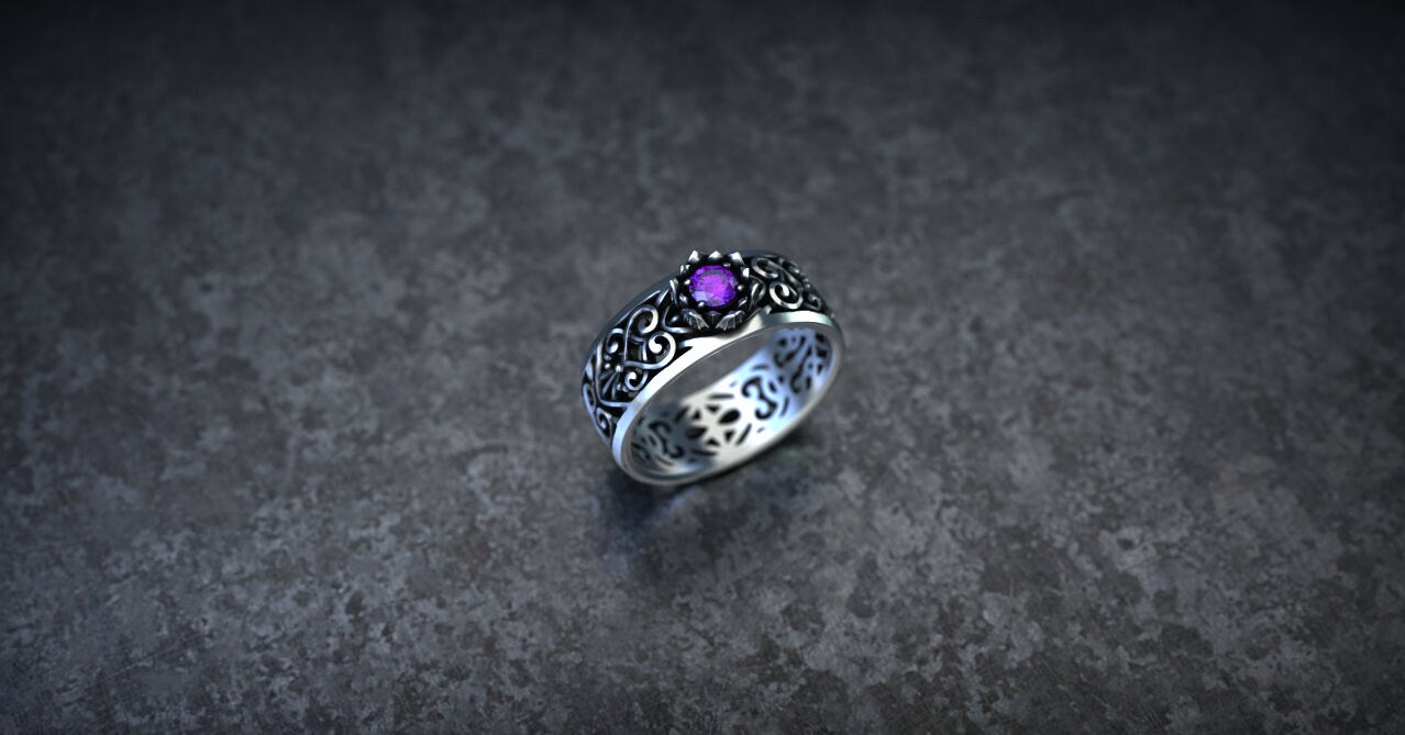 Victorian Engagement Ring | Silver Filigree Ring | Flower Engagement Ring | Art Deco Ring | Victorian Jewelry | Vintage Ring