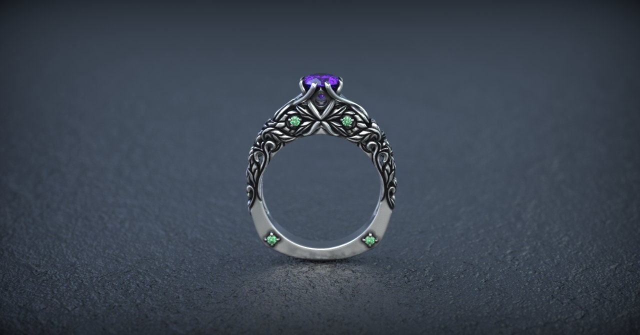 Victorian Engagement Ring | Silver Filigree Ring | Flower Engagement Ring | Art Deco Ring | Victorian Jewelry | Vintage Ring