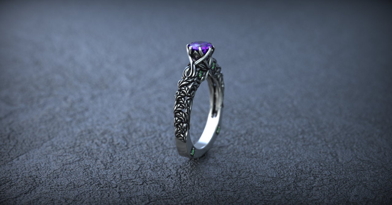 Victorian Engagement Ring | Silver Filigree Ring | Flower Engagement Ring | Art Deco Ring | Victorian Jewelry | Vintage Ring