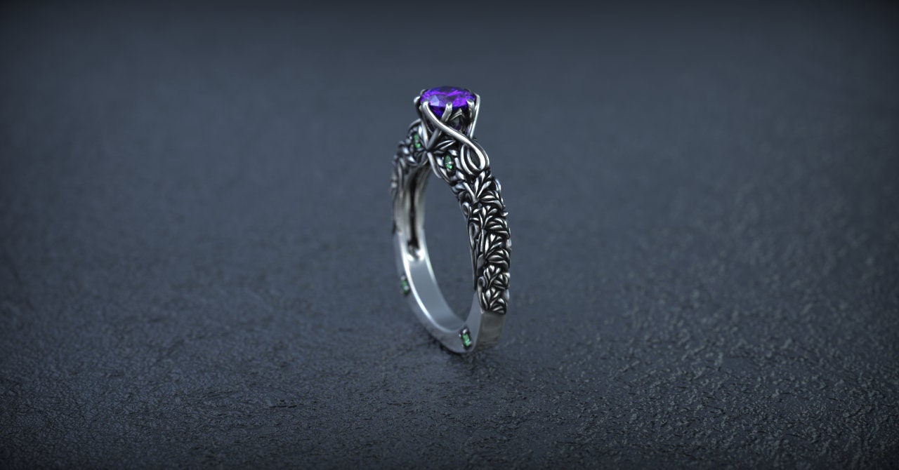 Victorian Engagement Ring | Silver Filigree Ring | Flower Engagement Ring | Art Deco Ring | Victorian Jewelry | Vintage Ring