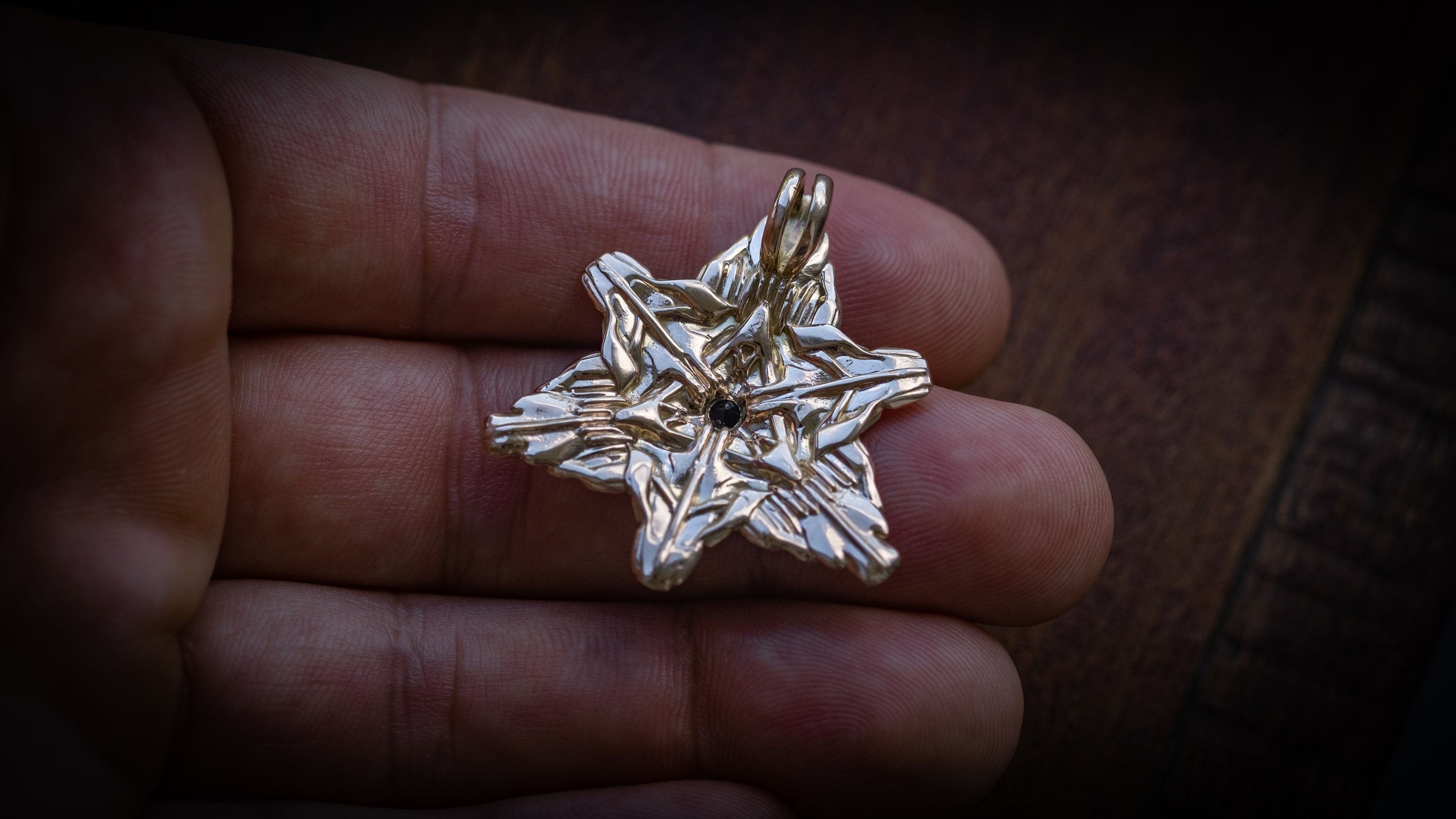 Gold Mer-ka-ba Pendant 'Stargate'