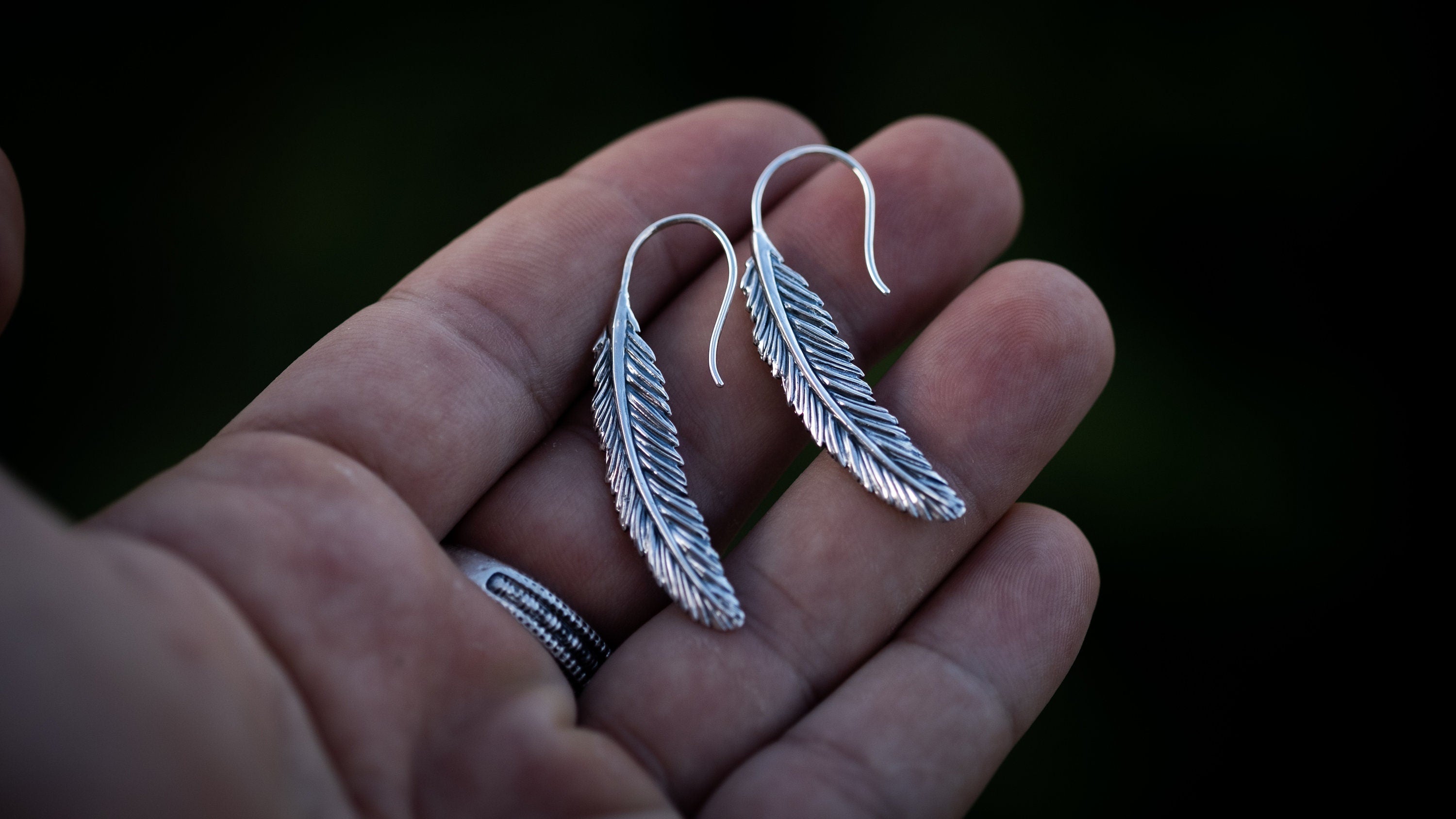 Sterling Silver Feather Earrings | Boho Feather Hoop Earrings | Silver Feather Jewelry | Handmade Boho Jewelry | Gift For Her