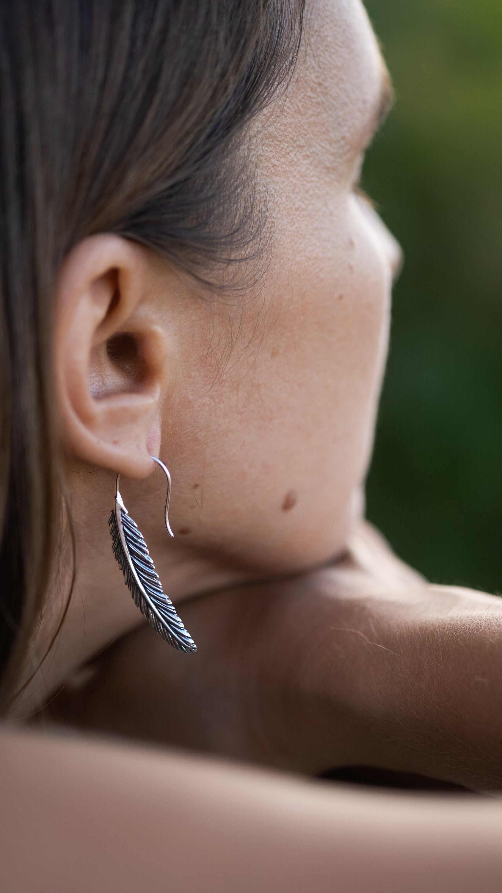 Sterling Silver Feather Earrings | Boho Feather Hoop Earrings | Silver Feather Jewelry | Handmade Boho Jewelry | Gift For Her