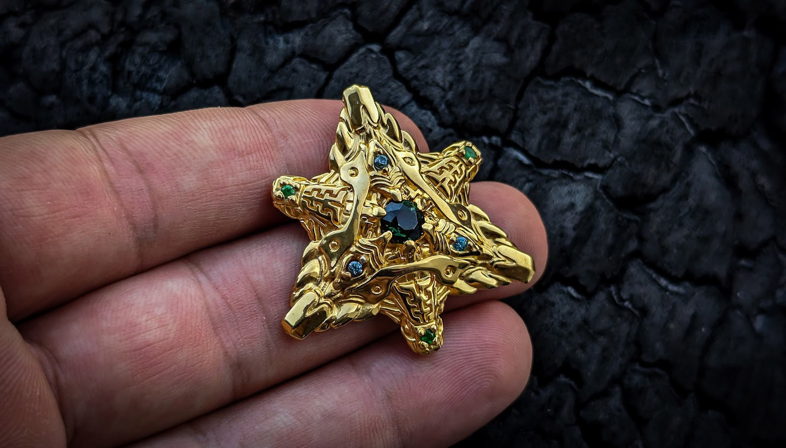 Gold Mer-ka-ba Pendant 'Stargate'