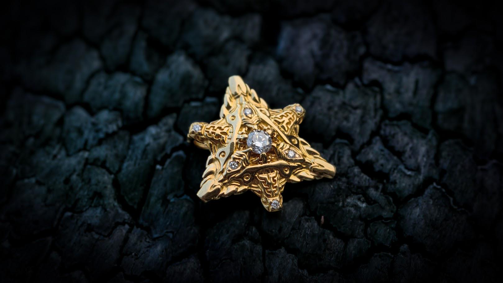 Gold Mer-ka-ba Pendant 'Stargate'