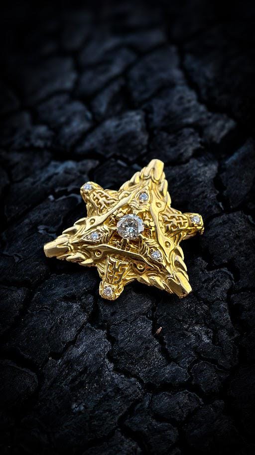 Gold Mer-ka-ba Pendant 'Stargate'