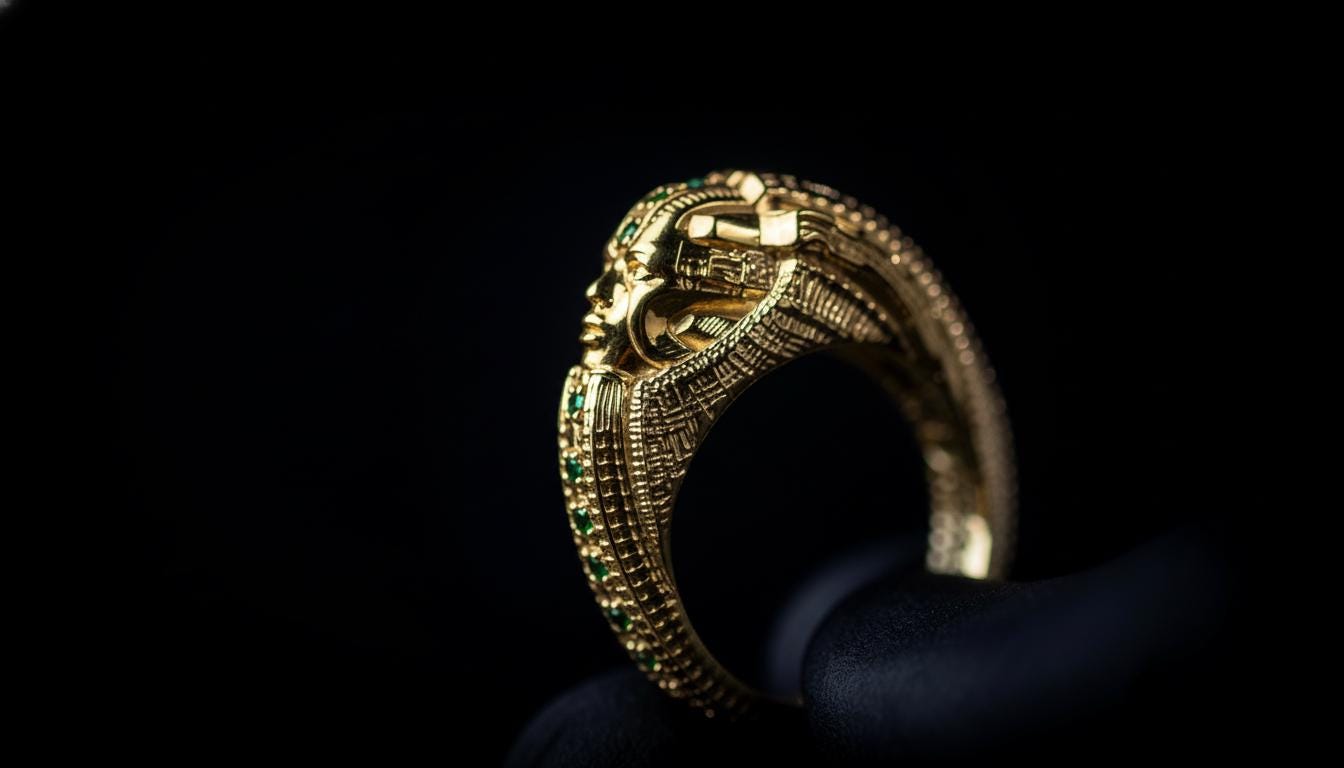 Gold Alien Ring 'Symbiote'