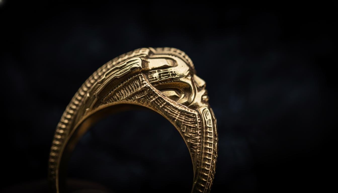 Gold Alien Ring 'Symbiote'