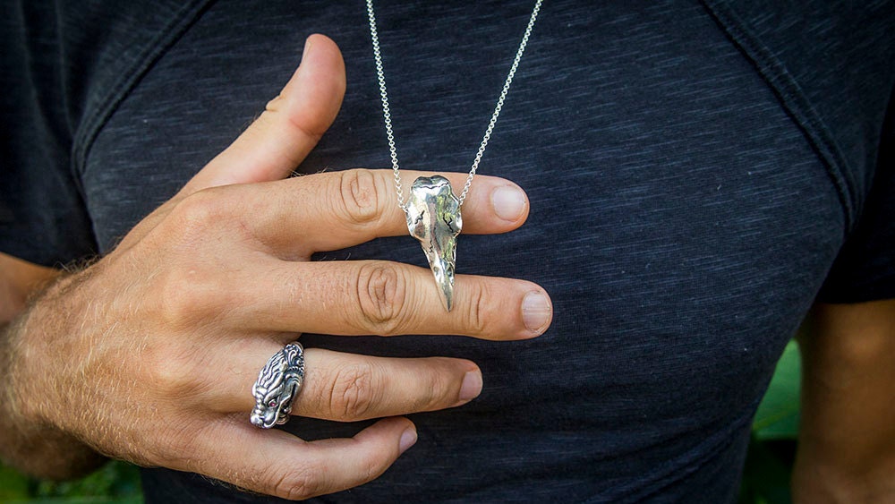 Raven Skull Necklace