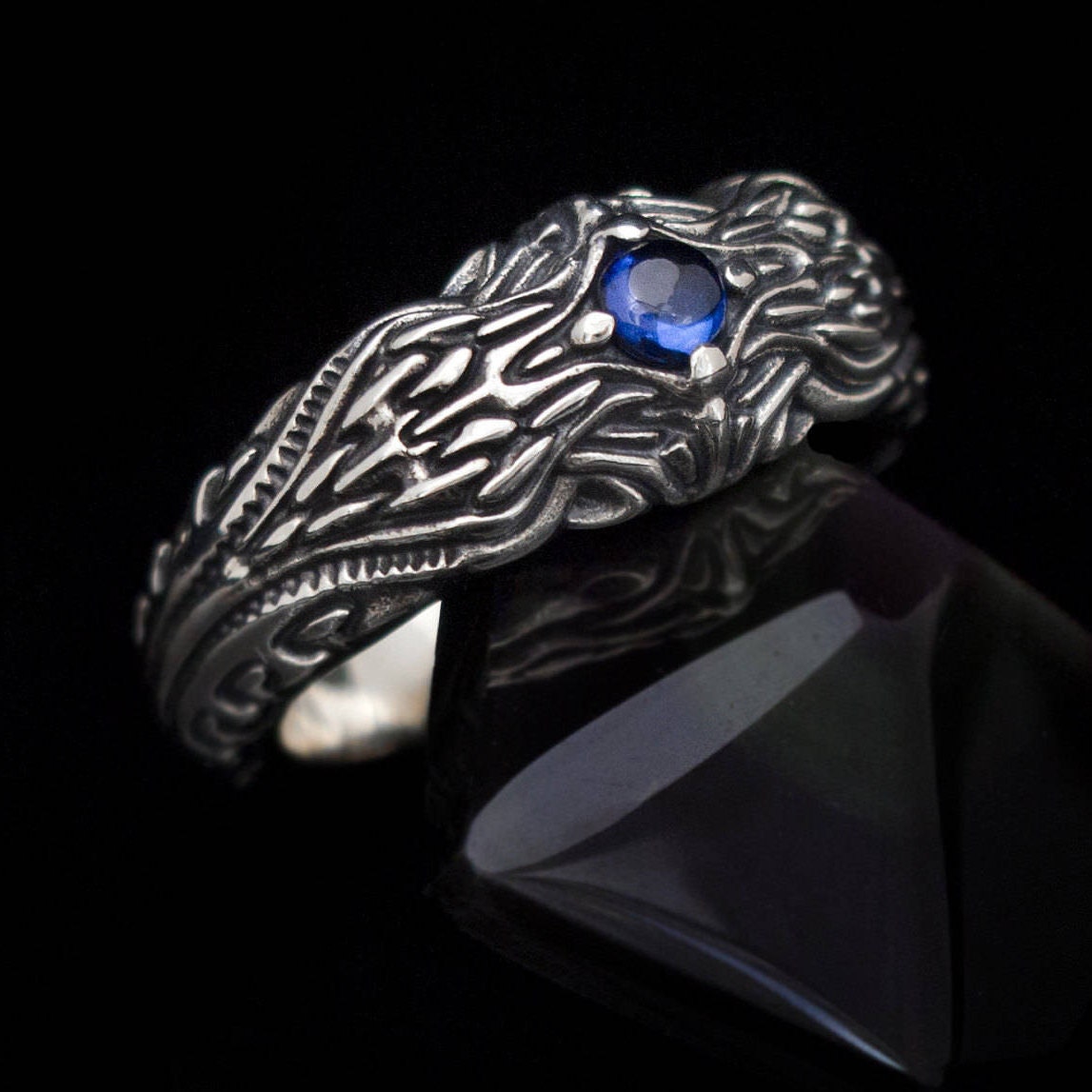 Dragon Scales Handmade Silver Men Ring