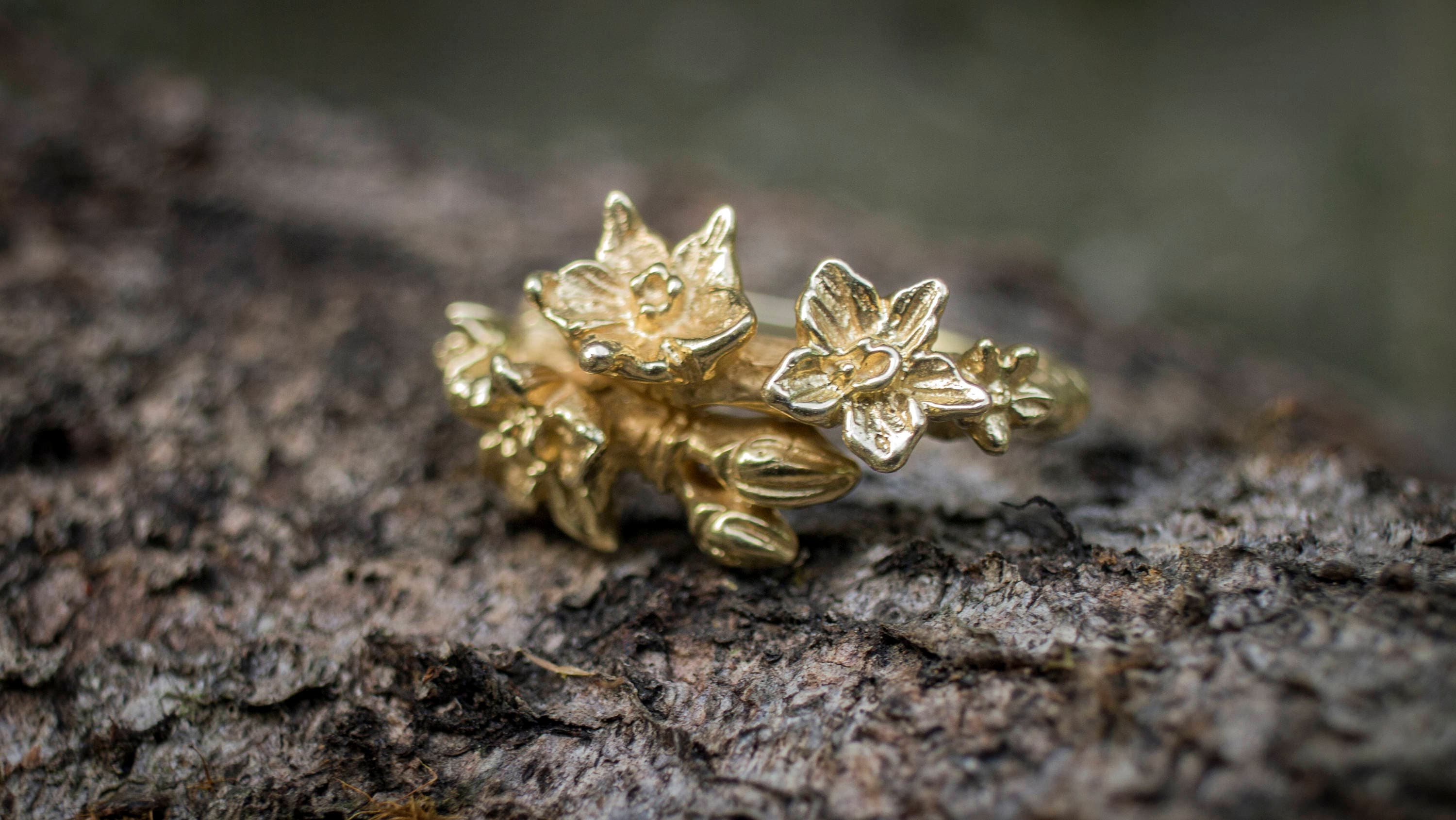 Gold Orchid Ring