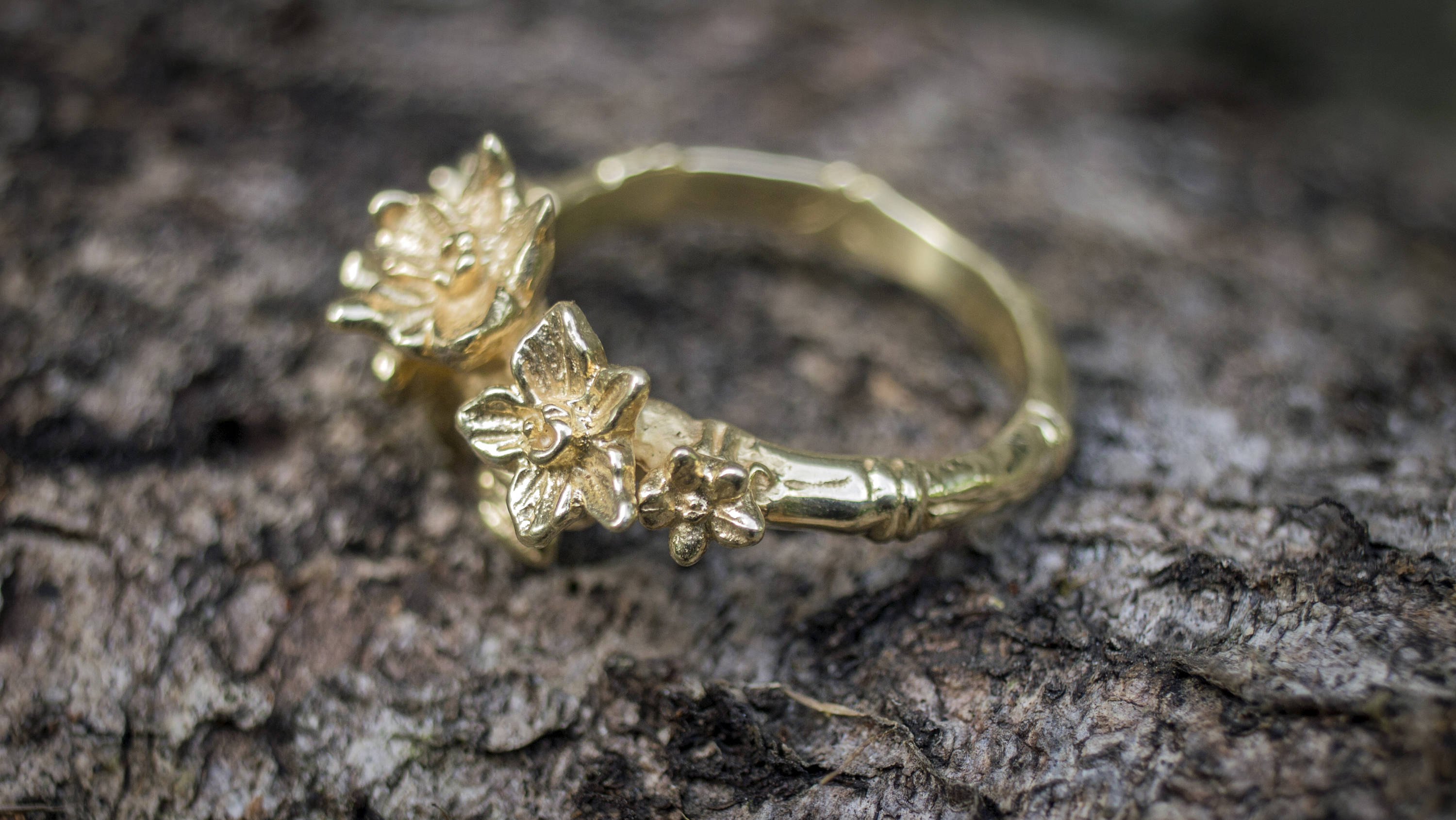 Gold Orchid Ring