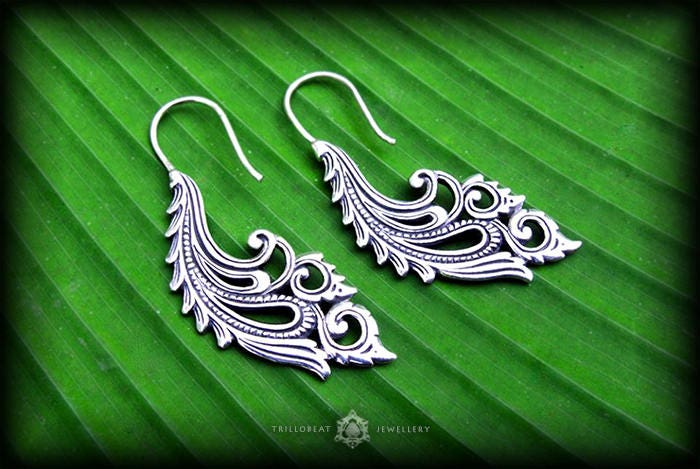 Sterling Silver Botanical Earrings