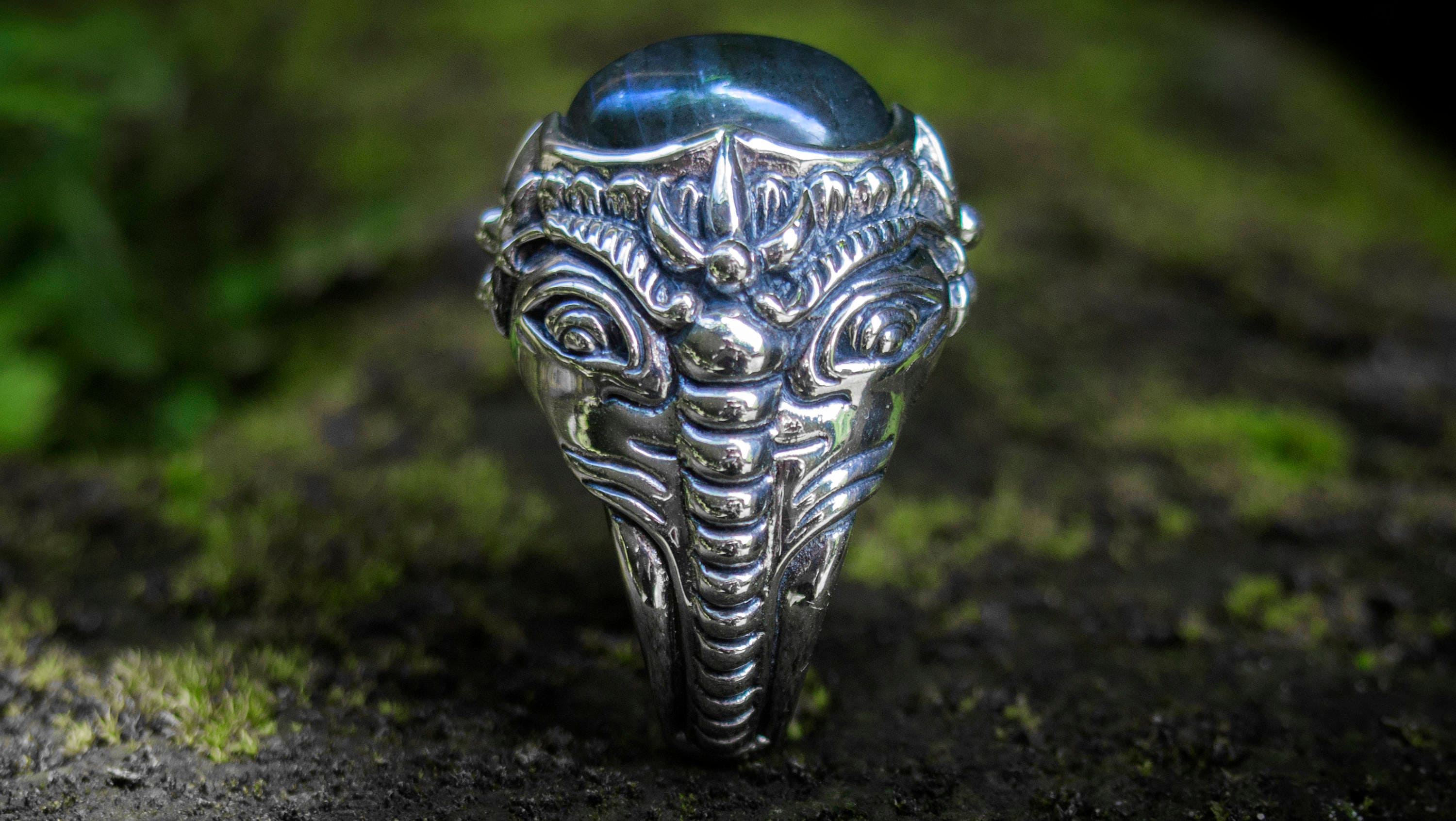 Silver Elephant Ring 'Ganesha'