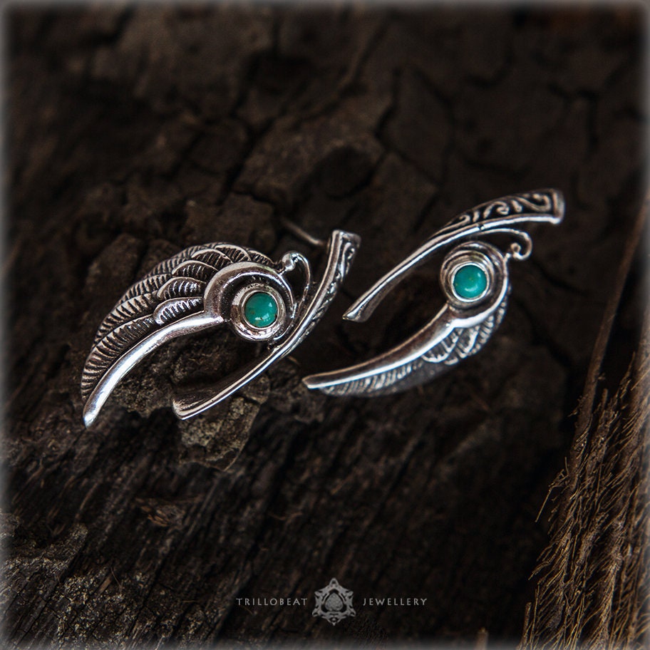 Australian Opal Silver Wing Earrings