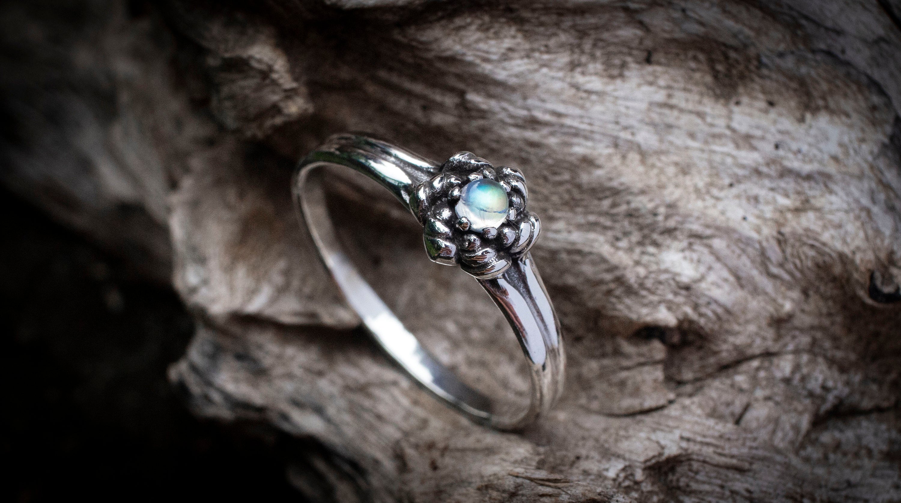 Rainbow Moonstone Ring