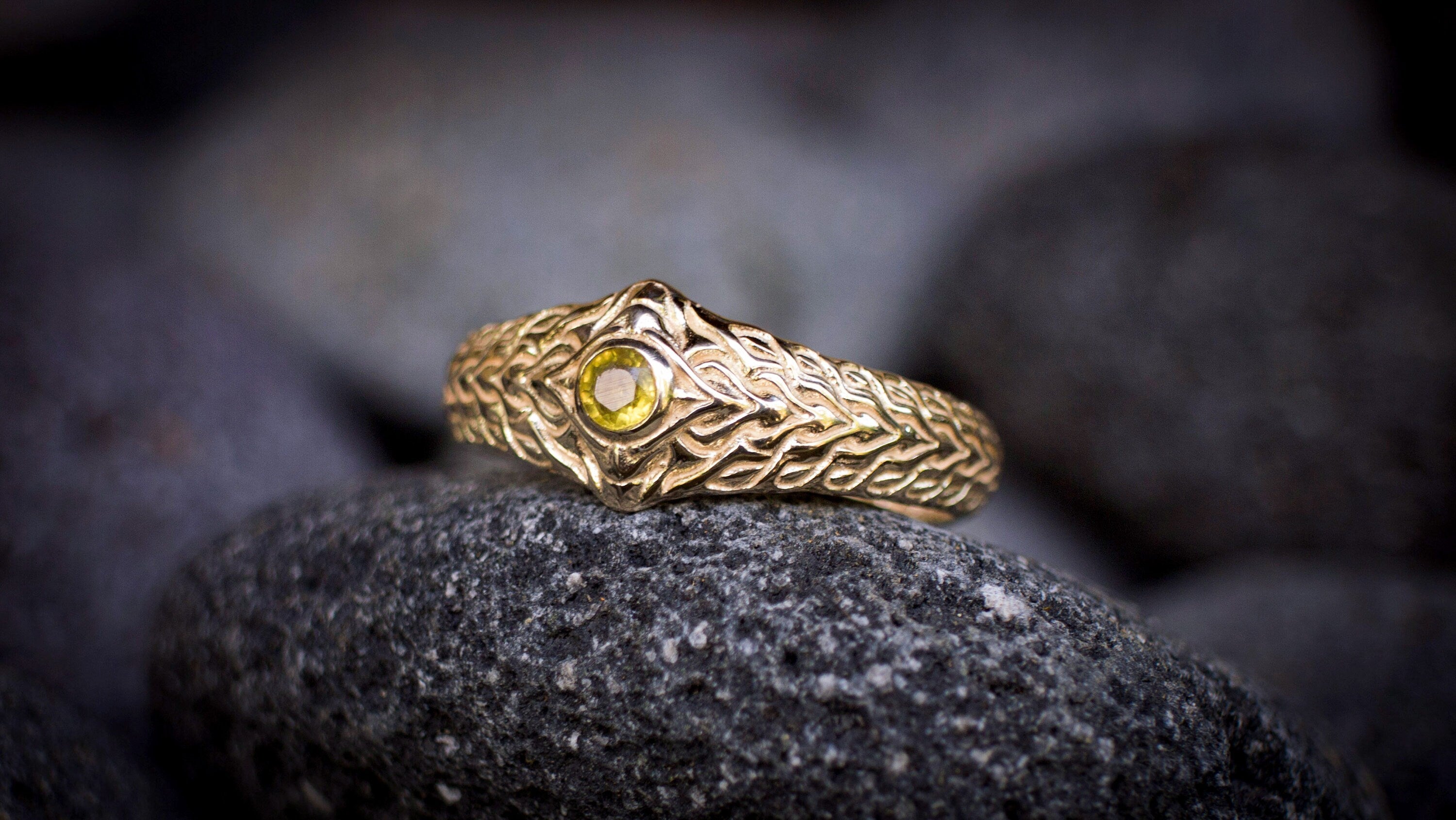 Patterned Gold Ring