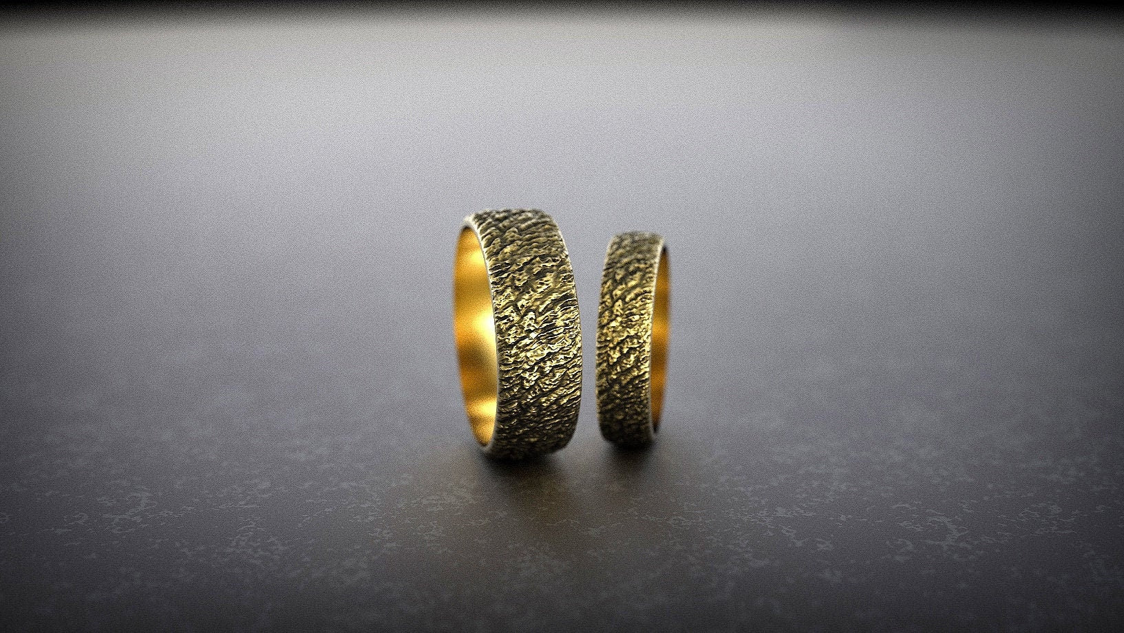 Rustic Wedding Band Set