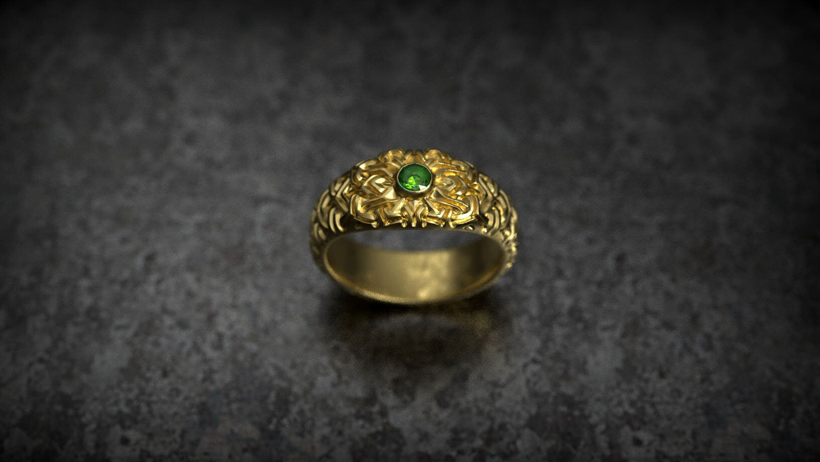Patterned Gold Ring