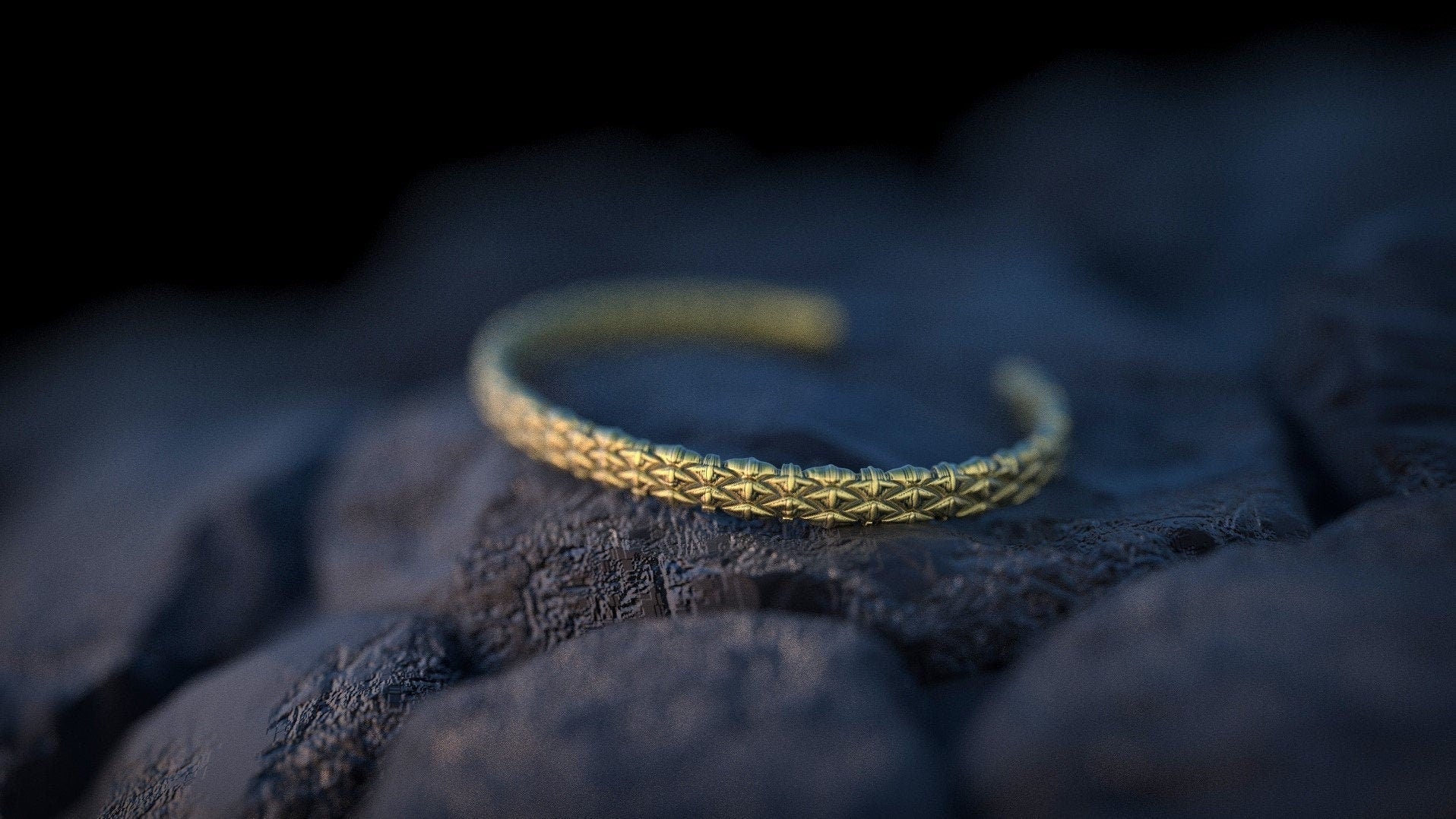 14k Gold Snake Bangle Bracelet