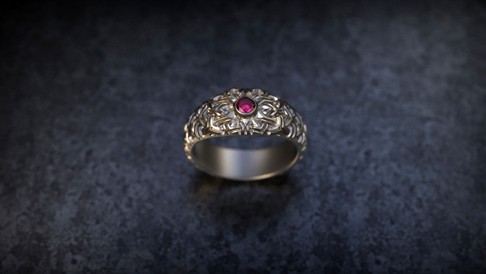 Patterned Gold Ring