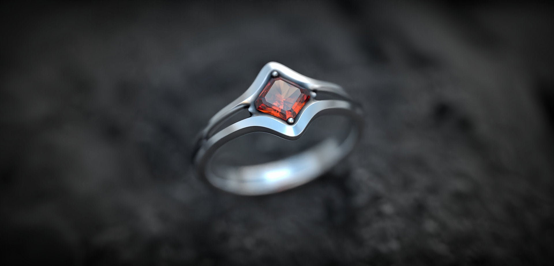 Garnet Engagement Ring