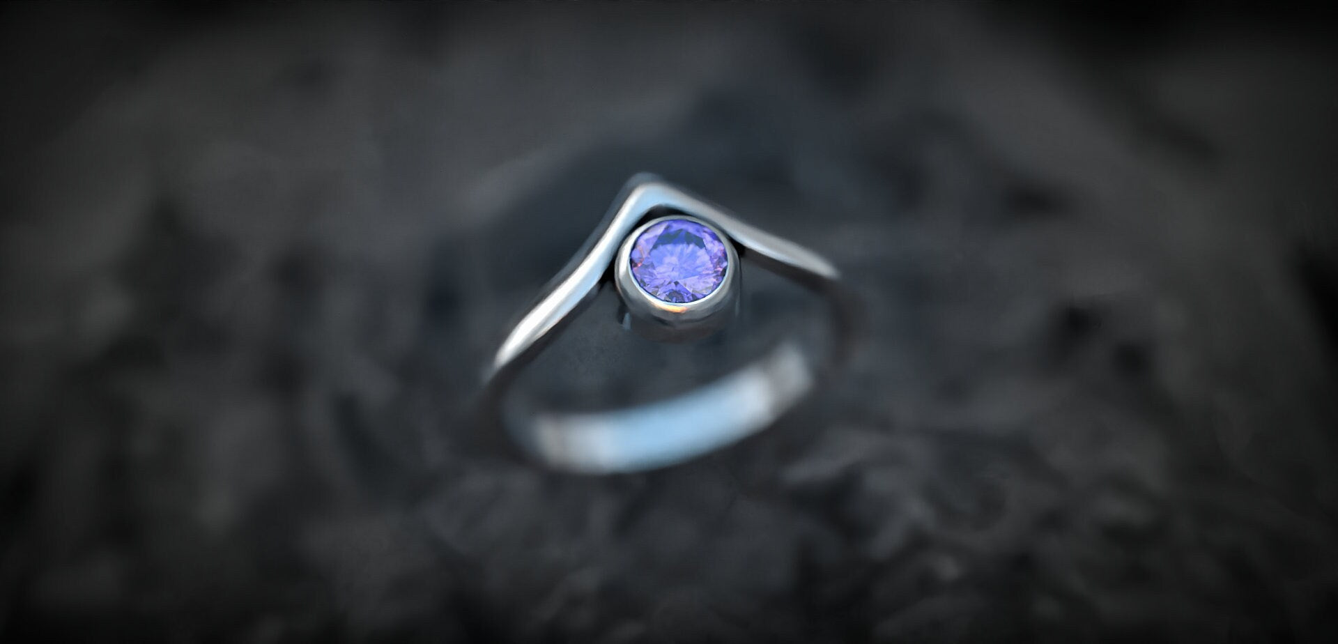 Minimalist Engagement Ring with Gemstone