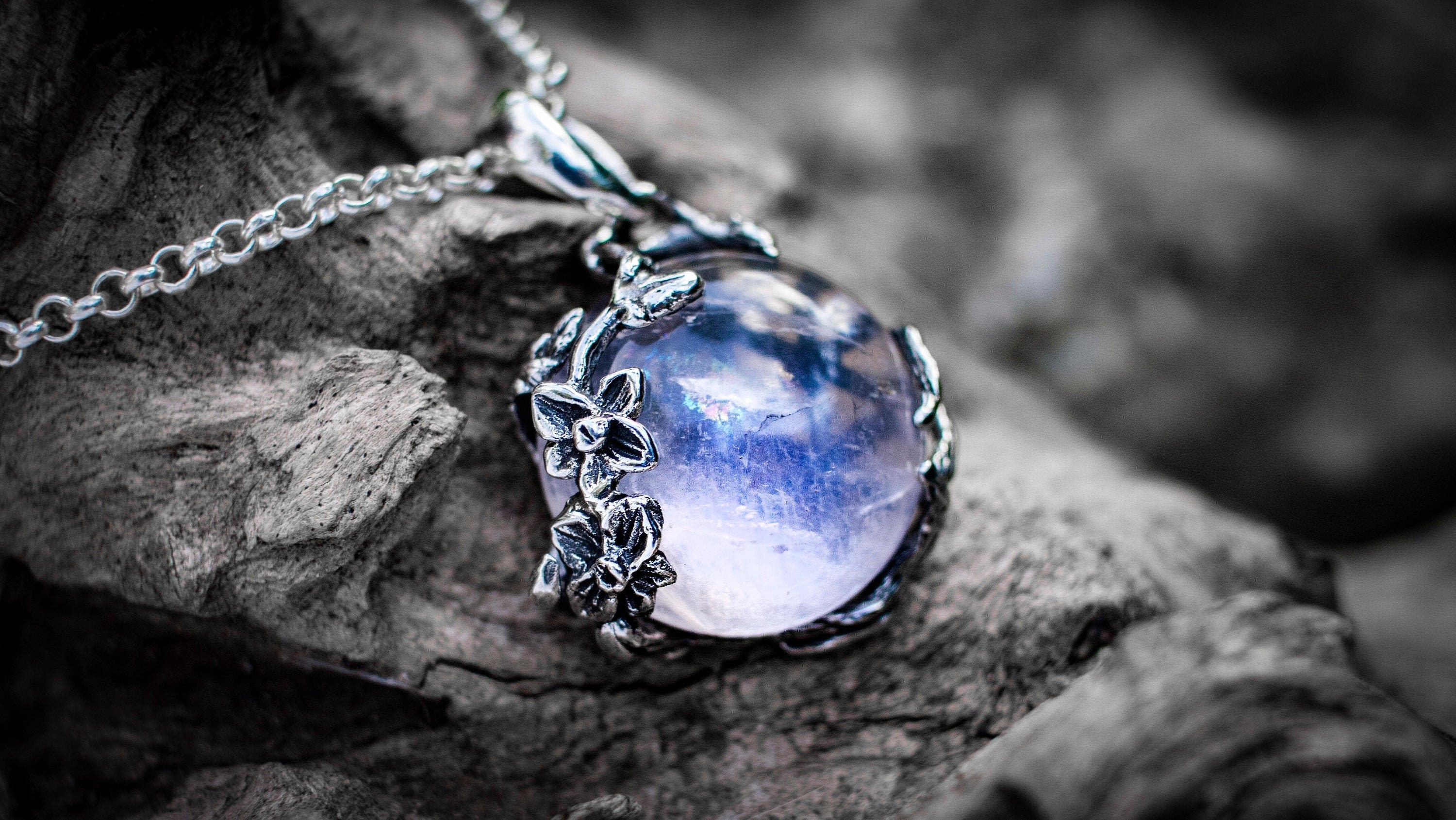 Rainbow Moonstone Necklace