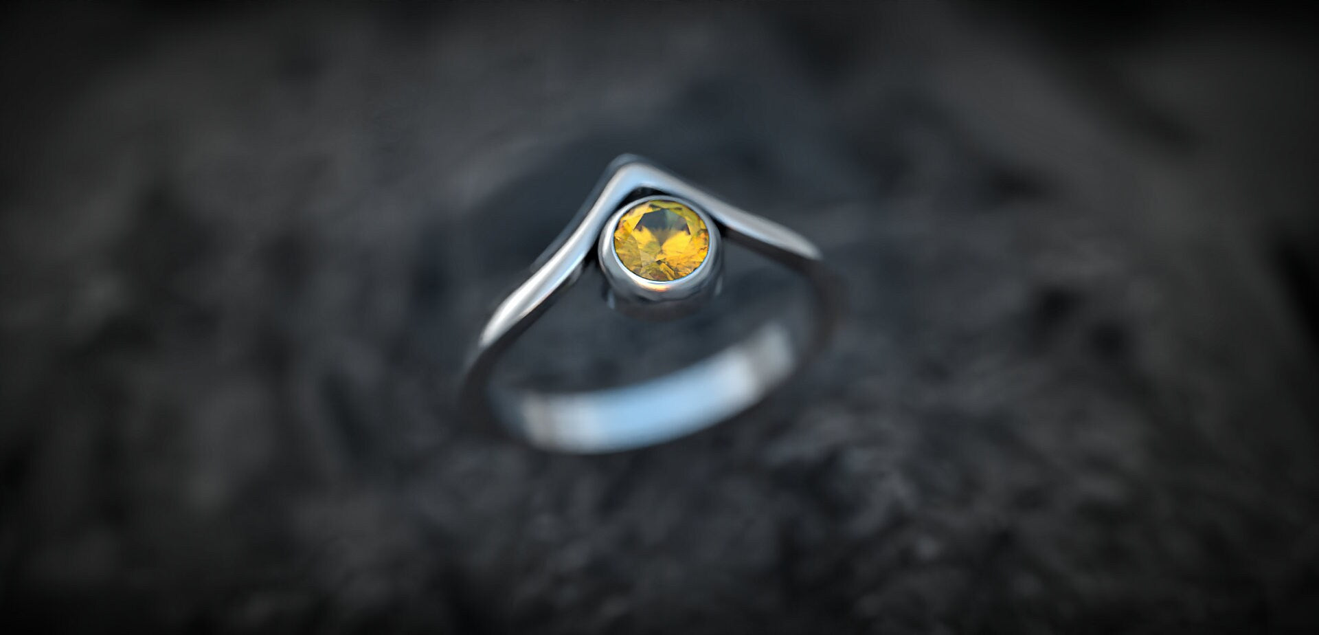 Minimalist Engagement Ring with Gemstone
