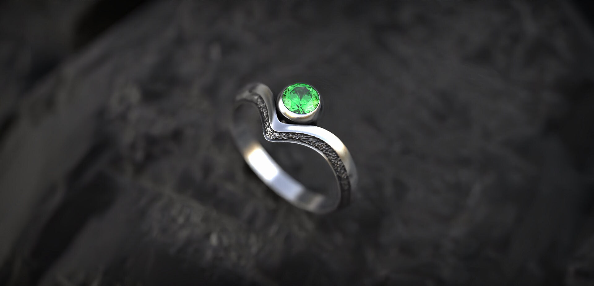 Minimalist Engagement Ring with Gemstone