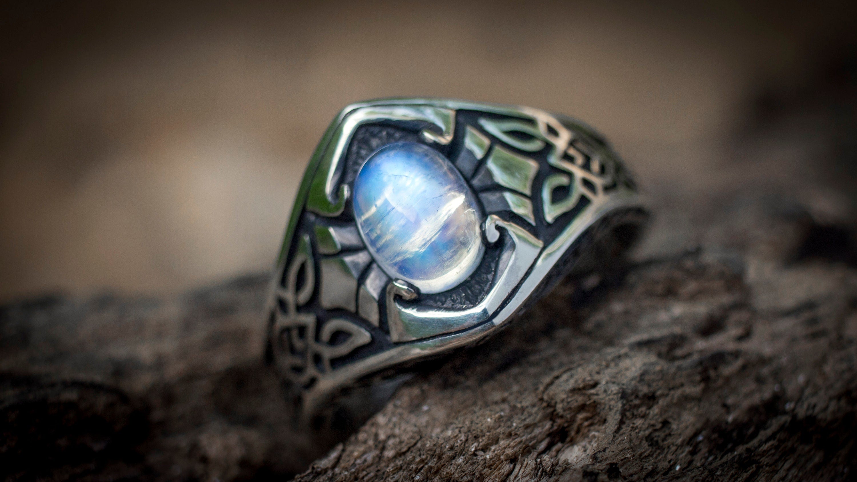 Rainbow Moonstone Engagement Ring