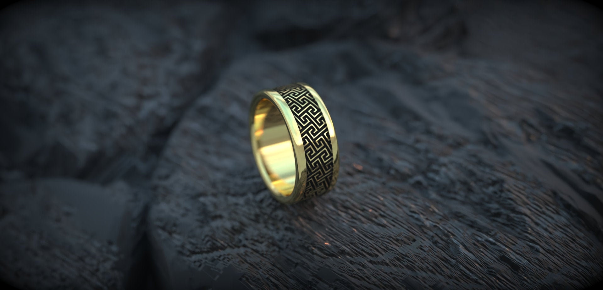 Geometric Gold Ring