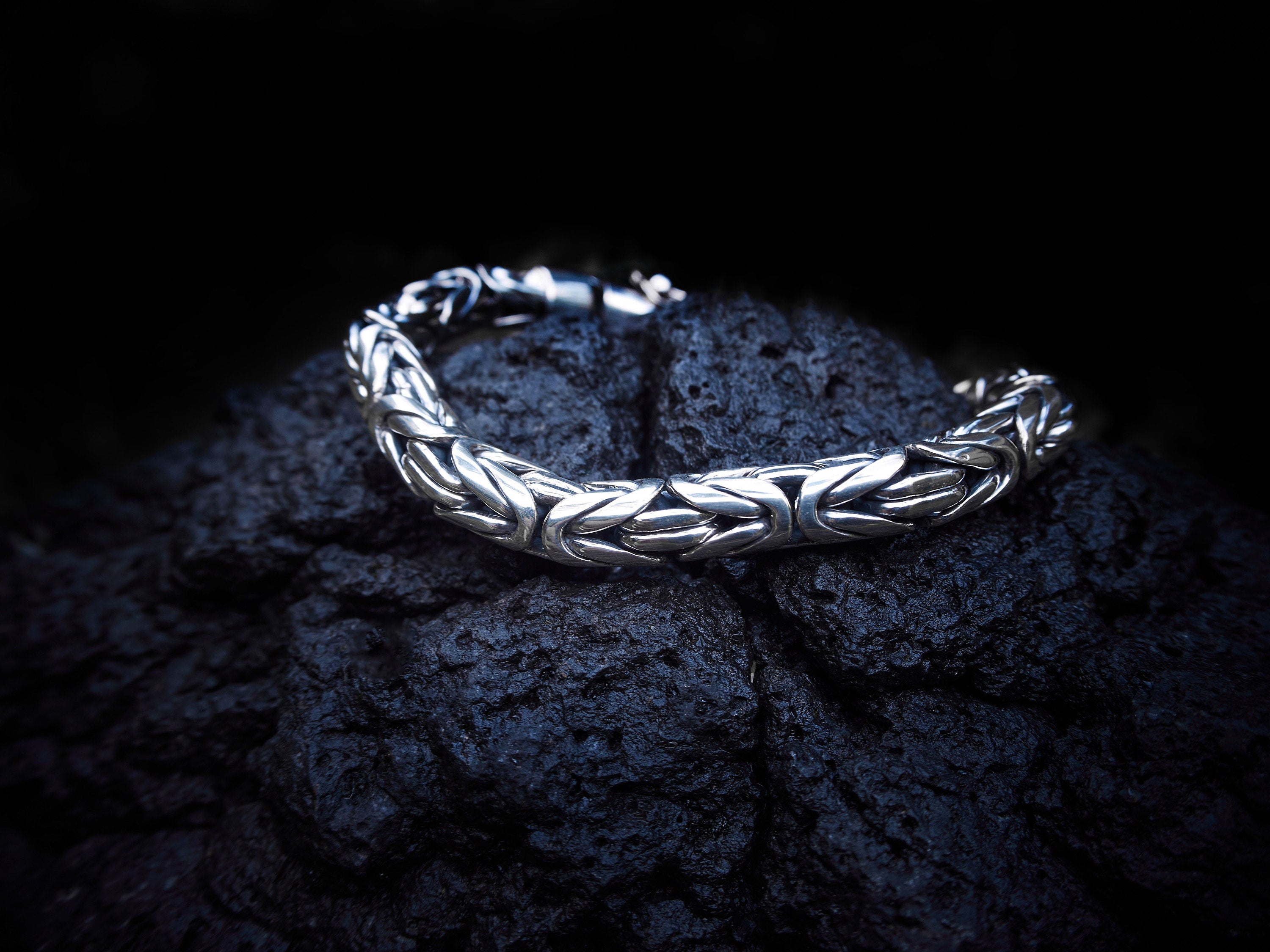 Solid Silver Bali Byzantine Bracelet