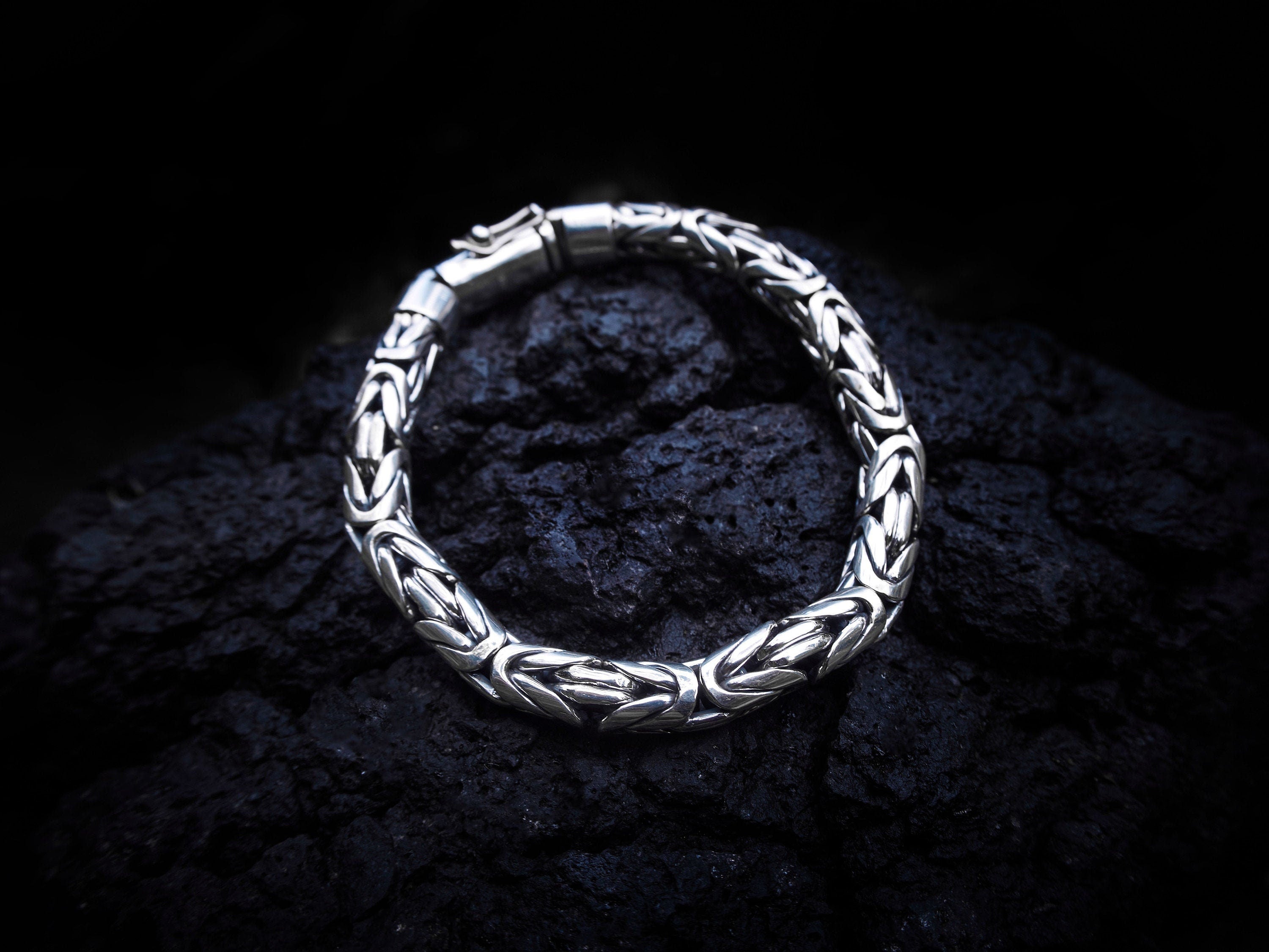 Solid Silver Bali Byzantine Bracelet