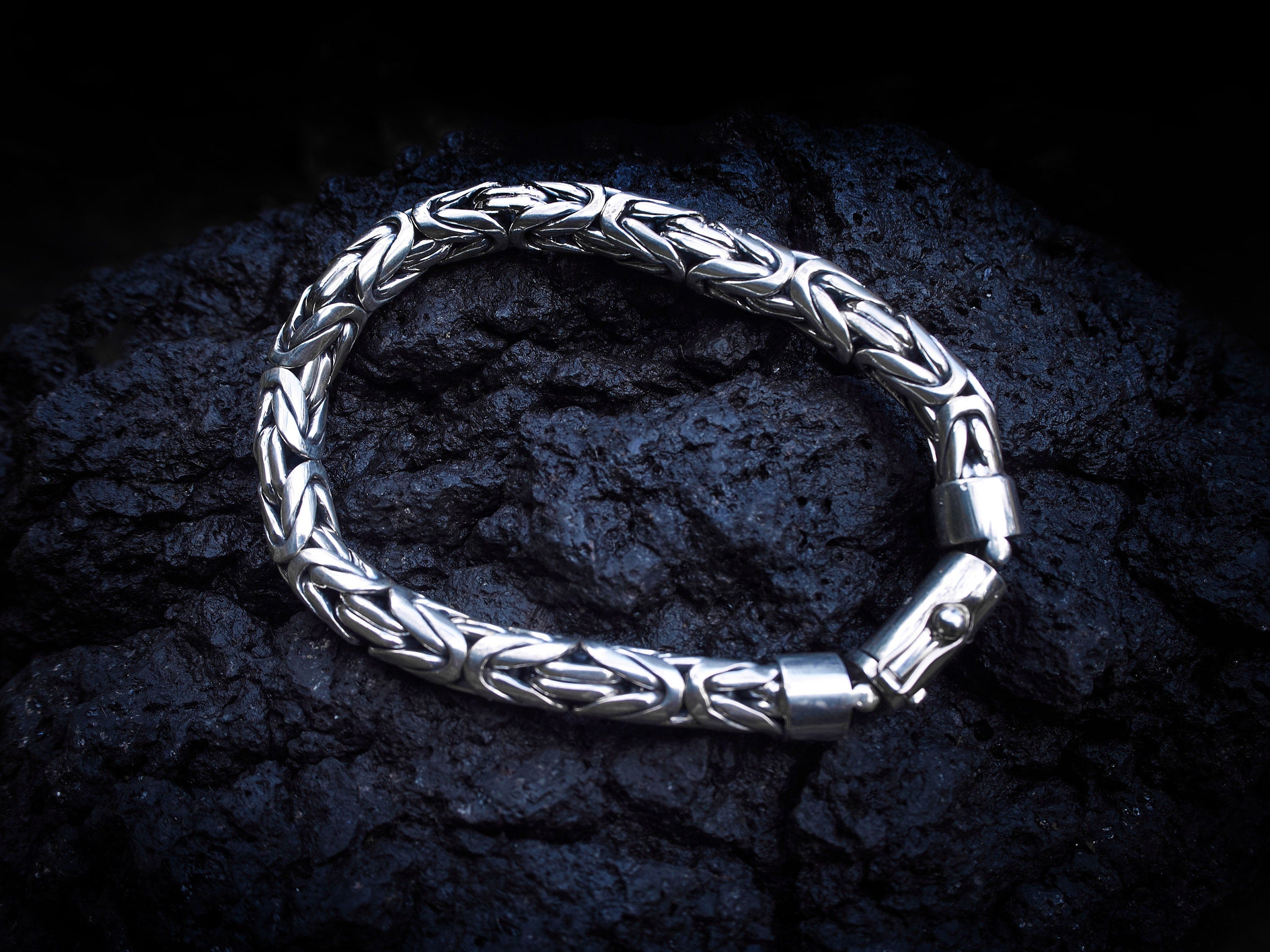 Solid Silver Bali Byzantine Bracelet